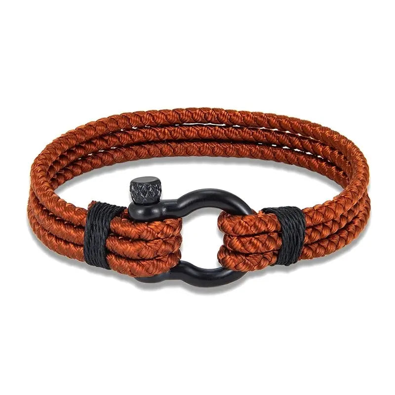 Bracelet en Acier Inoxydable Noir 3 Longueurs - Design Original Manille marine - Survie Shop