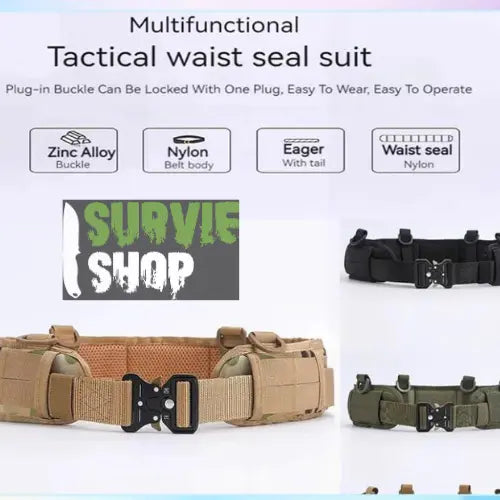 Ceinture Militaire Tactique 7 en 1 avec Système Molle - Survie Shop