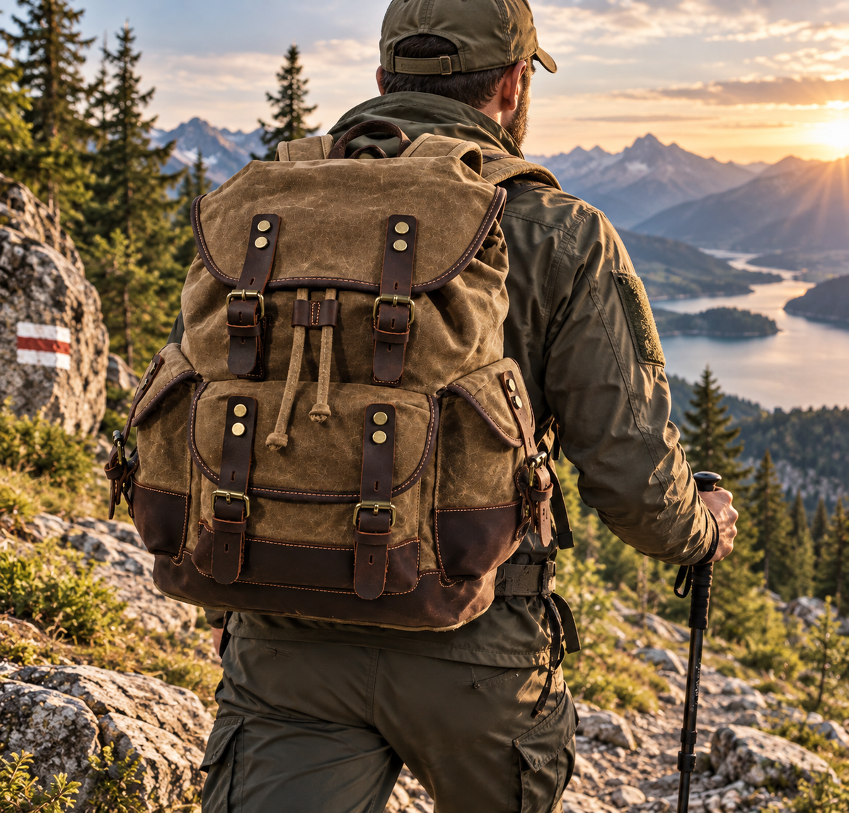 Sac à Dos Vintage en Canvas Bushcraft pour Homme