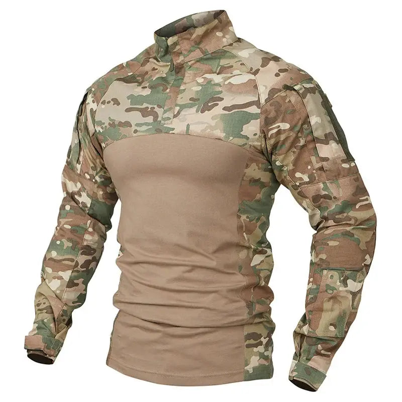 Chemise Tactique Camouflage Militaire à Manches Longues avec Poches - Survie Shop