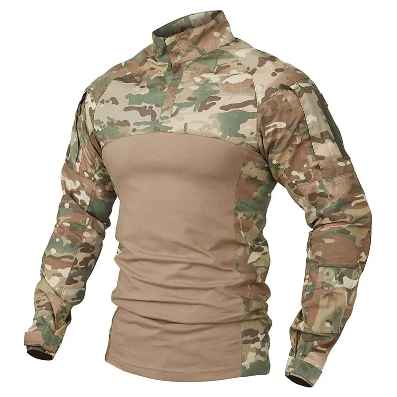 Chemise Tactique Camouflage Militaire à Manches Longues avec Poches - Survie Shop
