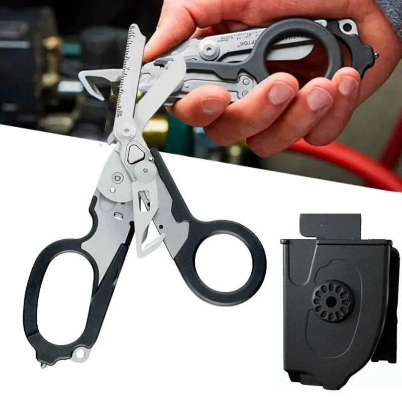 Ciseaux de Premiers Secours Tactiques Pliants Multi-Fonctions - Acier Inoxydable - Survie Shop
