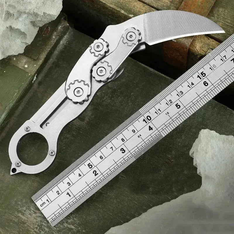 Couteau de Survie Karambit Pliant en Acier Inoxydable avec Lame Courbée - Survie Shop