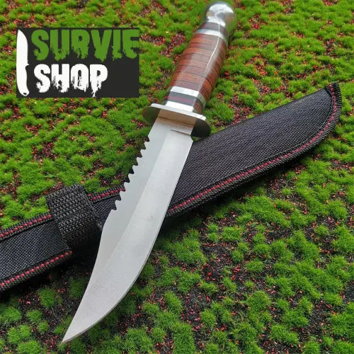 Couteau de Chasse Manche Bois Survie Shop