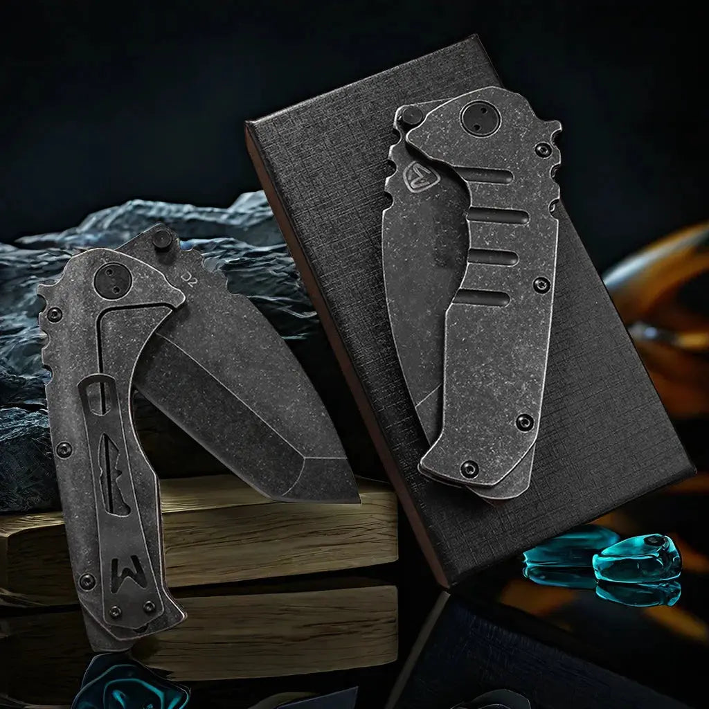 Couteau de Survie de Poche en Acier D2, Couteau EDC Portable - Survie Shop