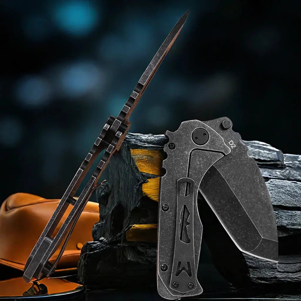 Couteau de Survie de Poche en Acier D2, Couteau EDC Portable - Survie Shop