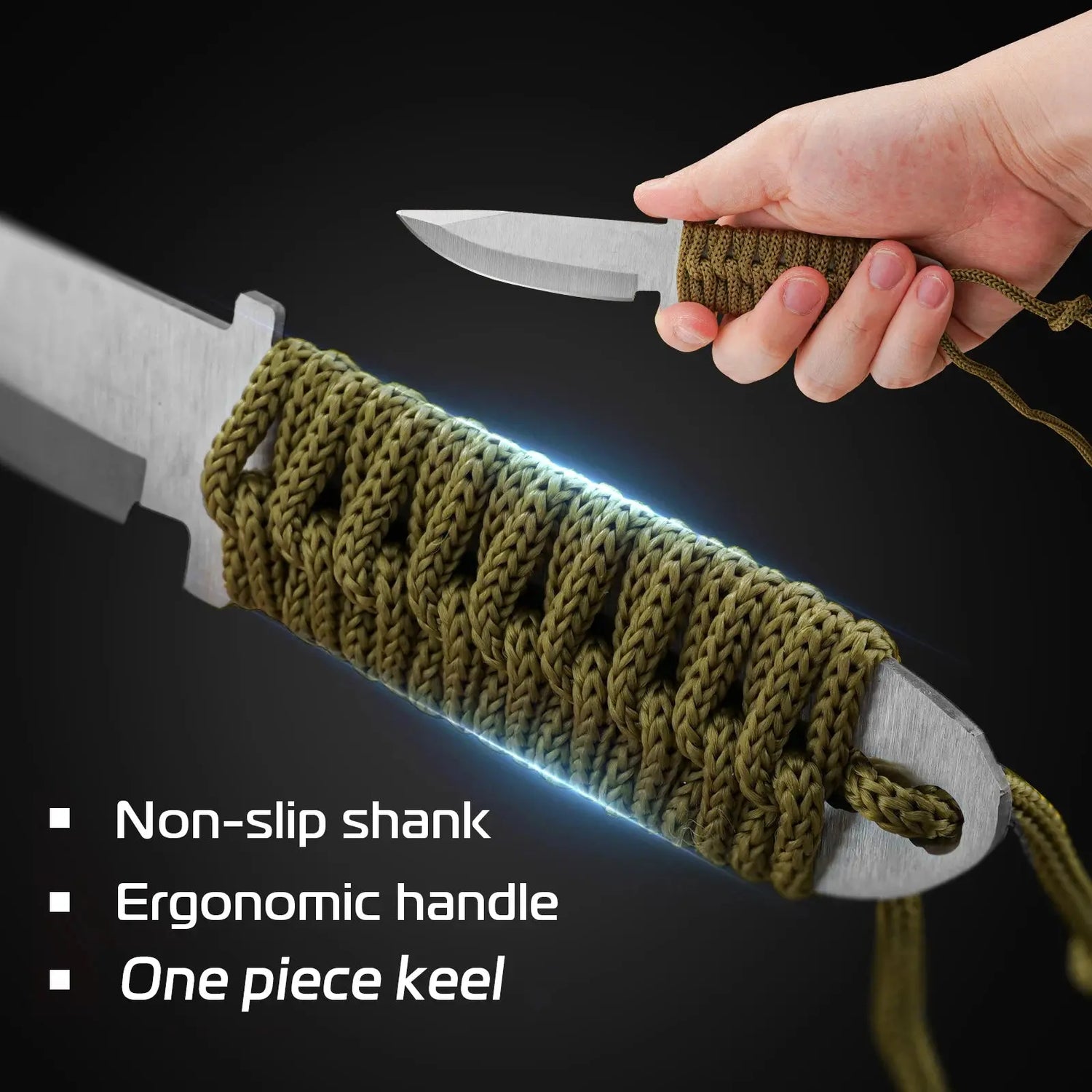 Couteau de poche Survie Paracorde EDC Fourreau tissu - Survie Shop