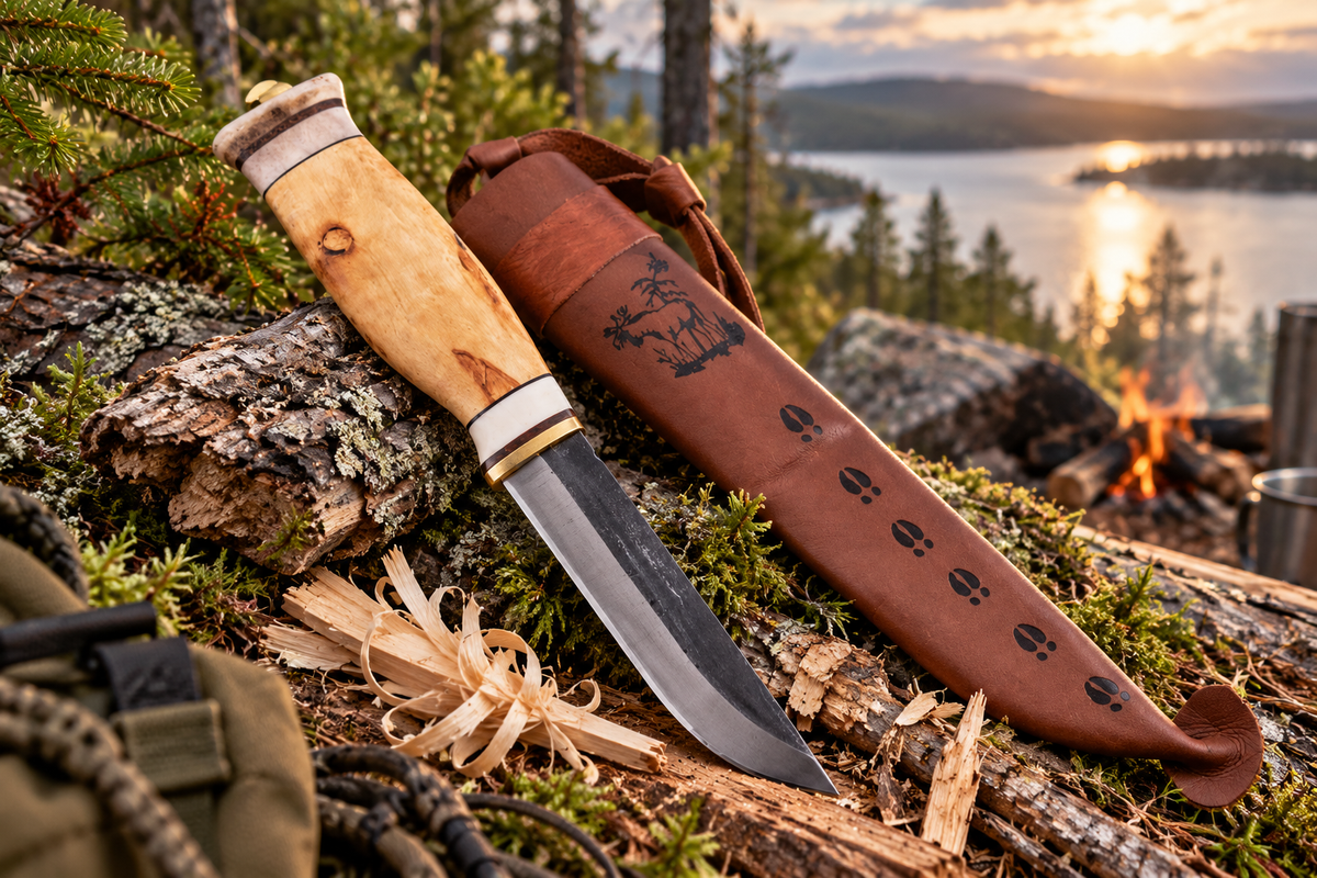 Couteau Bushcraft Finlandais Wood-Jewel Vuolu 10 – Lame Carbone