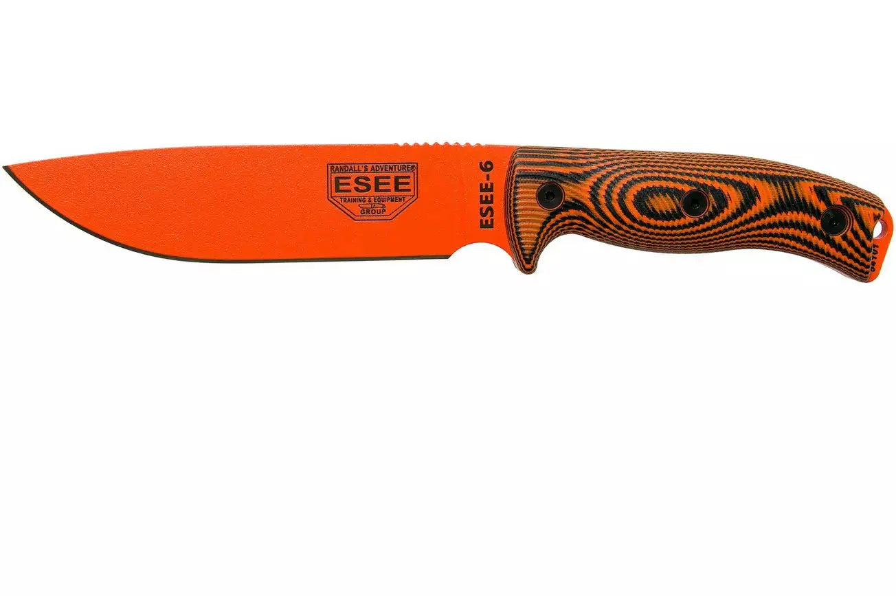 ESEE-6 Orange ou Vert – Couteau de Survie Professionnel en Acier Carbone 1095 | Bushcraft, Camping, Chasse & Outdoor
