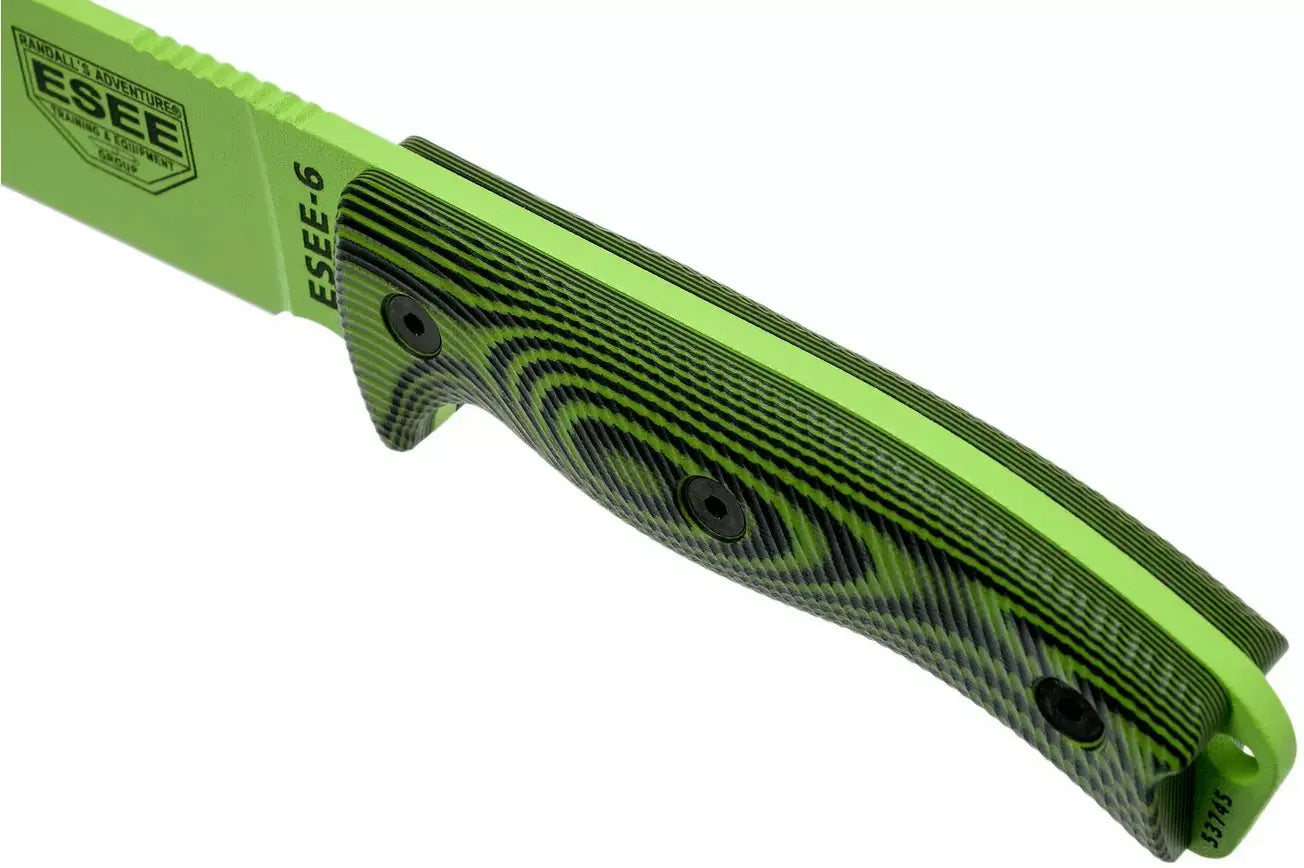ESEE-6 Orange ou Vert – Couteau de Survie Professionnel en Acier Carbone 1095 | Bushcraft, Camping, Chasse & Outdoor