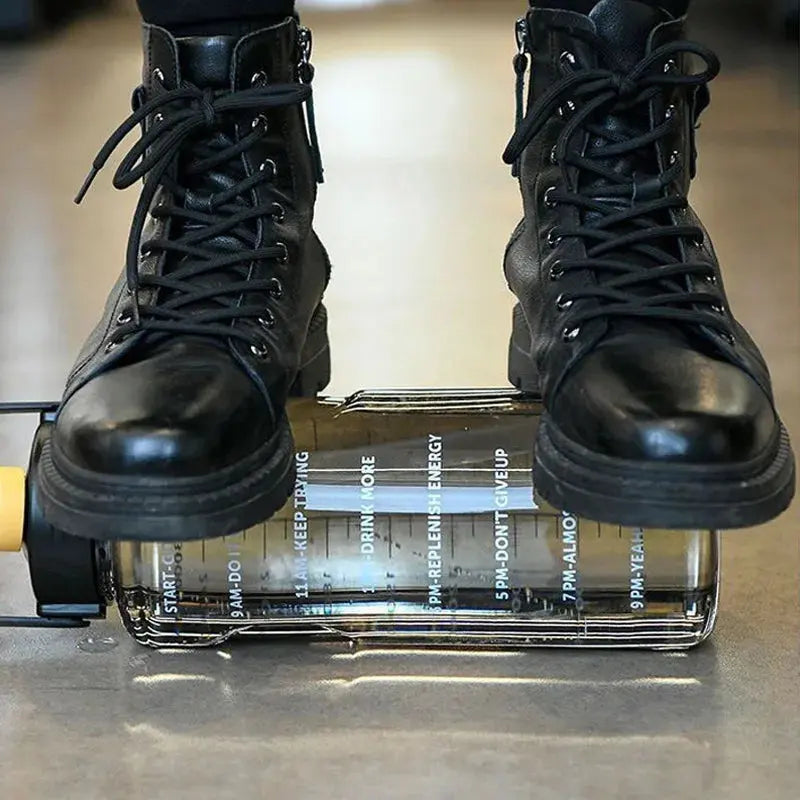 Gourde Grande Capacité Sports Plastique Anti-Fuite Avec Paille et Marqueur de Temps Survie Shop