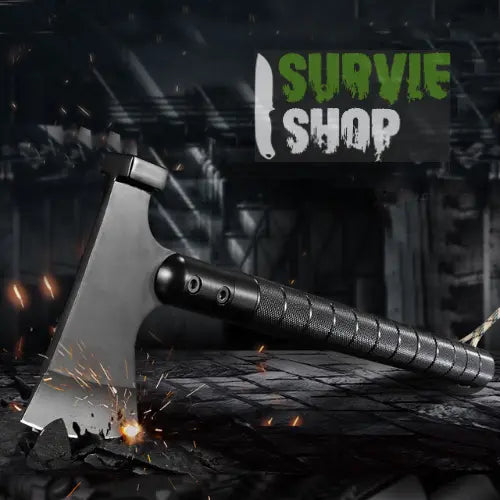 HACHE DE SURVIE BUSHCRAFT & MULTIFONCTION 43cm - LAME TRANCHANTE AVEC MARTEAU - Survie Shop