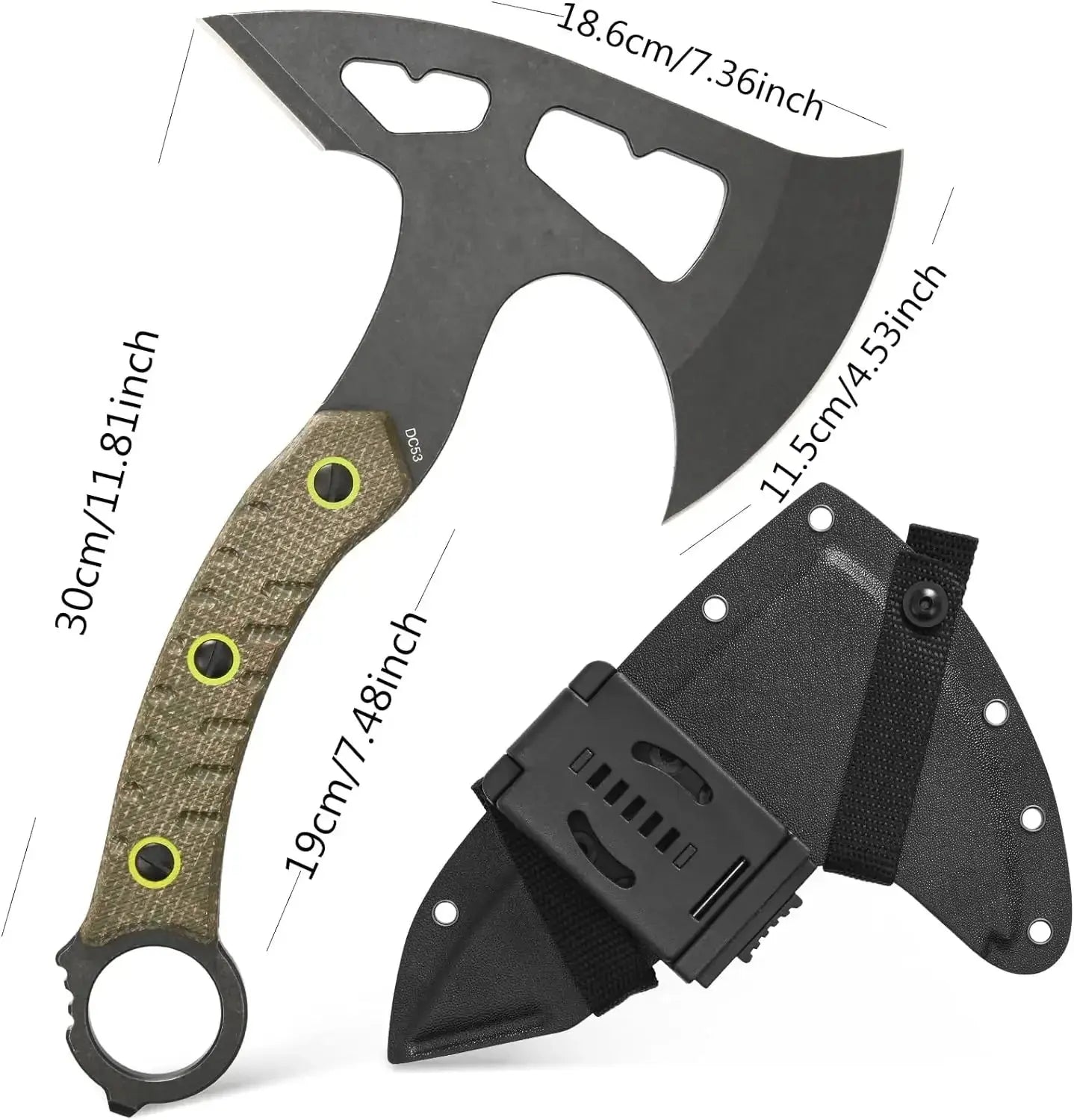 Hache Eafengrow Bushcraft Compact 30 cm: Durable & Ergonomique - Survie Shop