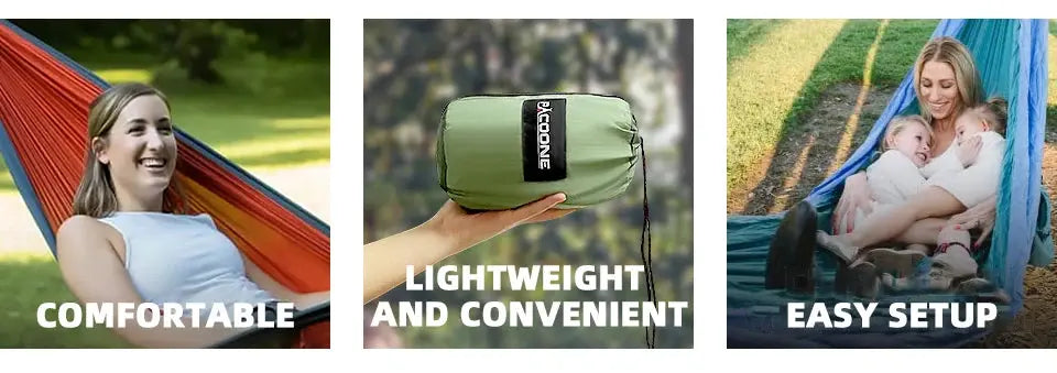 Hamac de Camping en plein air, Portable, simple ou Double, accessoires de Camping, jardin intérieur, cour, balançoire, voyage - Survie Shop