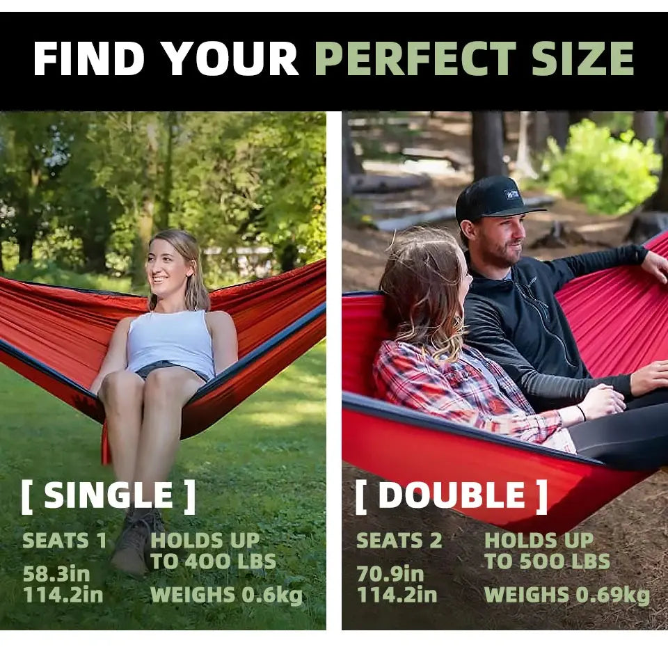 Hamac de Camping en plein air, Portable, simple ou Double, accessoires de Camping, jardin intérieur, cour, balançoire, voyage - Survie Shop
