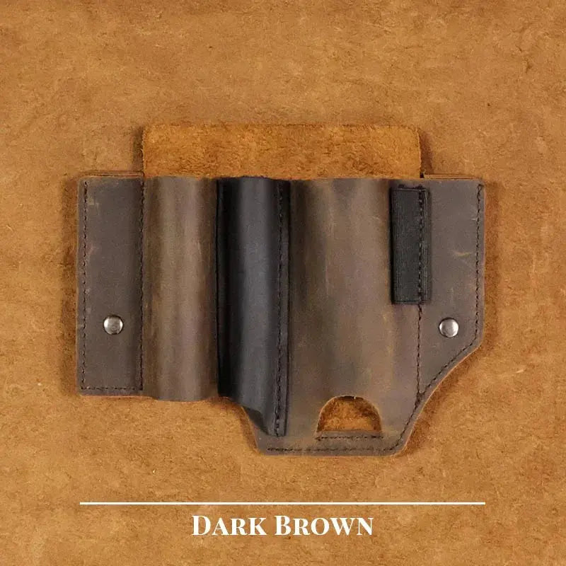 Holster en Cuir Véritable pour Couteau de Poche EDC - Survie Shop