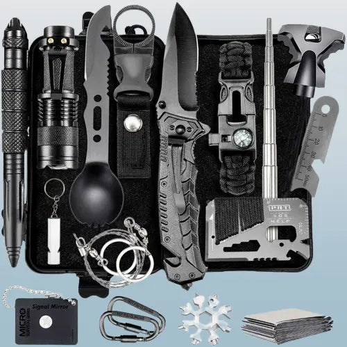 Kit de Survie Commando - 15 Outils Haut de Gamme complet - Survie Shop