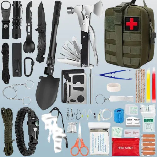Kit de Survie Complet 25 Outils Inclus - Prêt à l'Emploi pour Urgences - Survie Shop