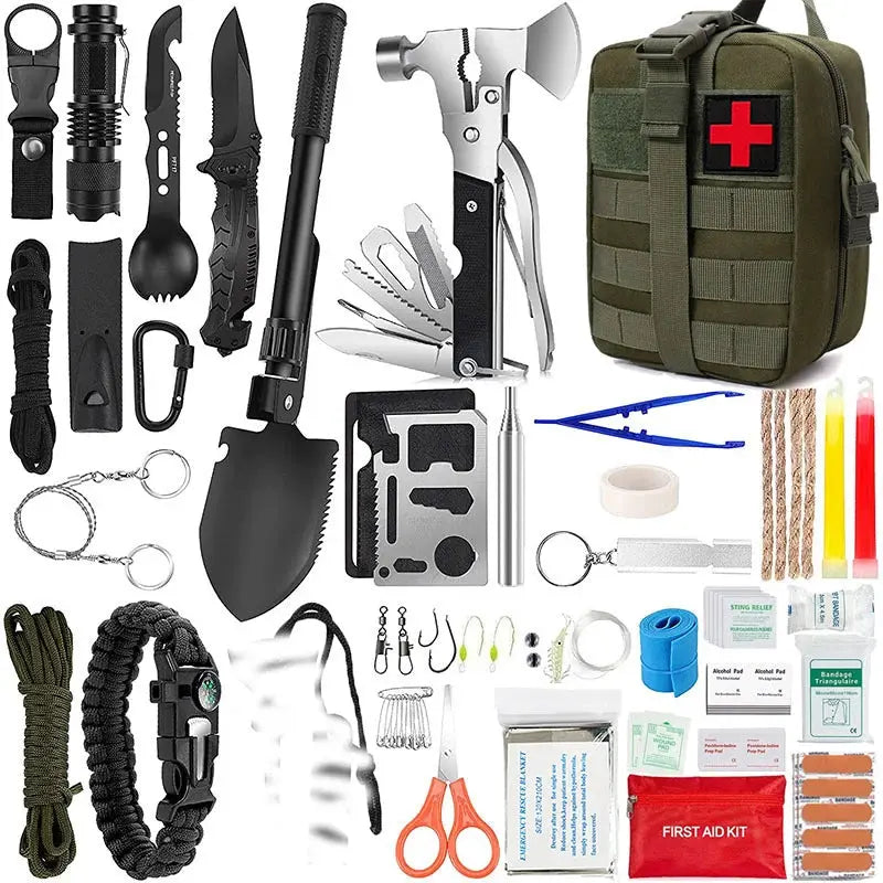 Kit de Survie Complet 25 Outils Inclus - Prêt à l'Emploi pour Urgences - Survie Shop