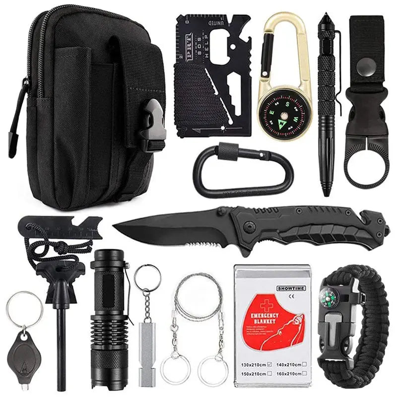 Kit de Survie Tactique 13 en 1 – Complet & Compact - Survie Shop