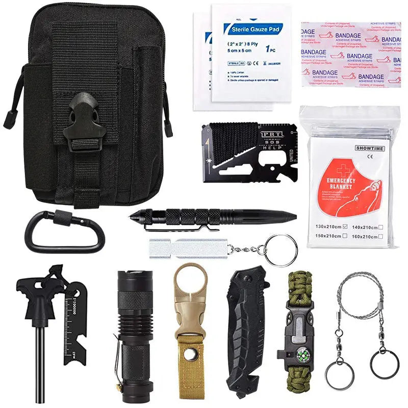 Kit de Survie Tactique 13 en 1 – Complet & Compact - Survie Shop