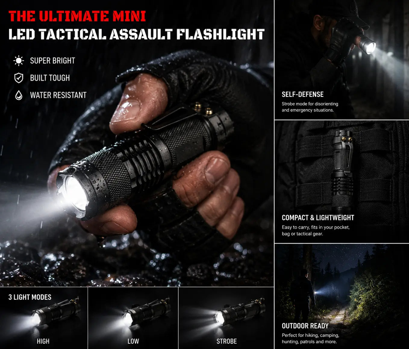 Lampe torche de poche - Led-600Lumen