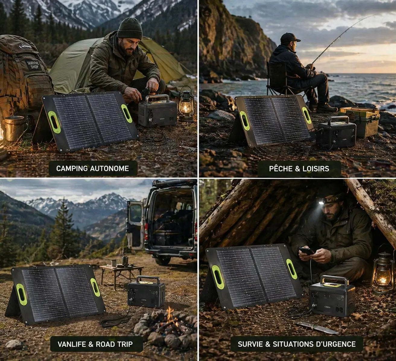 PANNEAU SOLAIRE PORTATIF: 60W, Énergie Fiable & Écologique