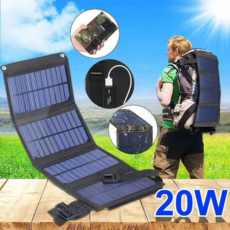 Panneau Solaire Portable USB Pliable Chargeur Solaire 25W Résistant Eau - Survie Shop
