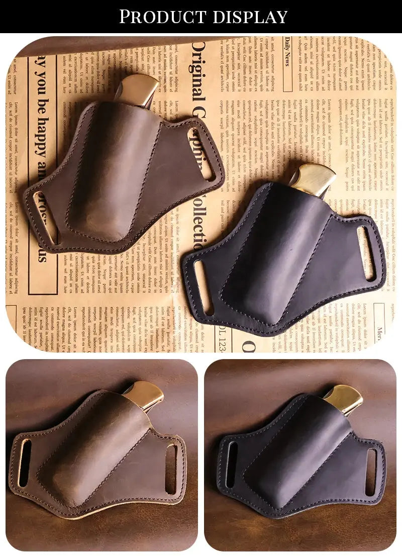 Porte Couteau Ceinture cuir véritable Survie Shop