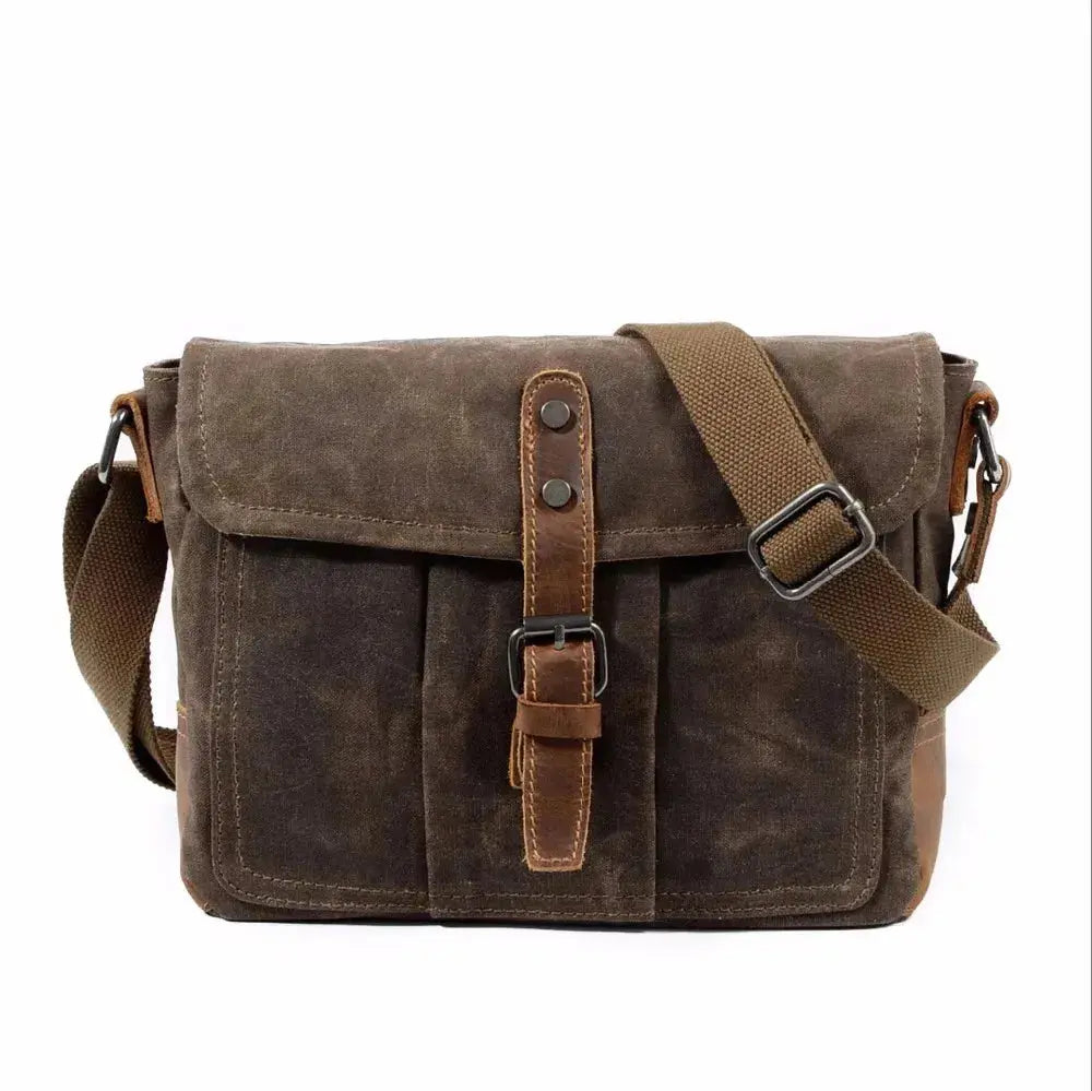 Sac Bandoulière Homme Vintage en Toile et Cuir Multifonctions Imperméable - Survie Shop