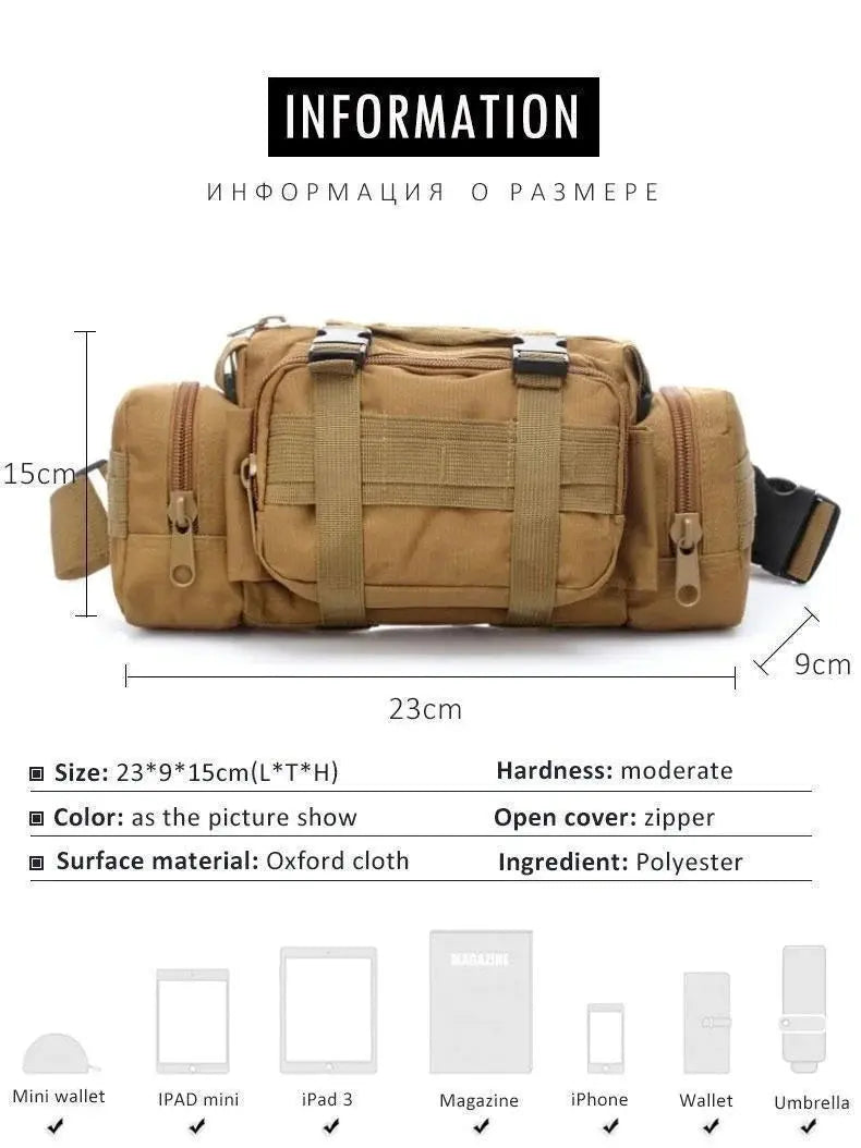 Sac Ceinture Militaire Survie et Bushcraft  Tactique en Nylon Imperméable - Survie Shop
