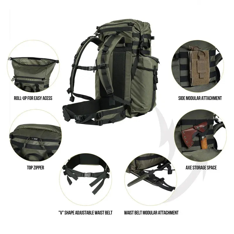 Sac à Dos Bushcraft OneTigris WILD ROCKET 45L En Nylon Cordura Survie Shop