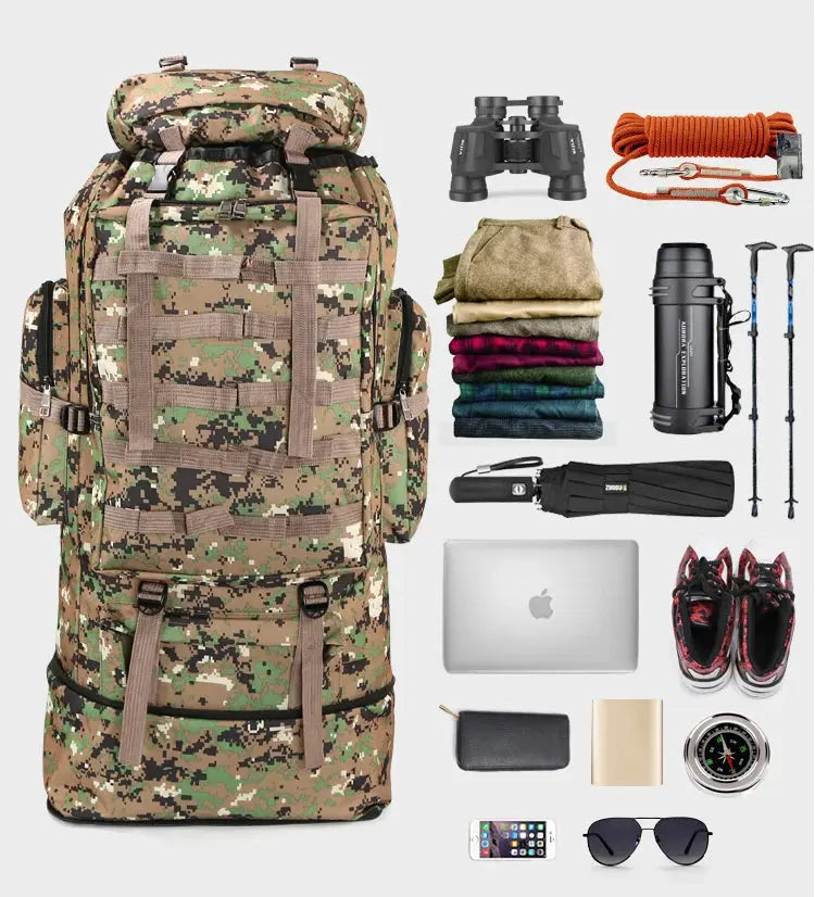 Sac à Dos Militaire 100L - Camouflage Chasse - Survie Shop