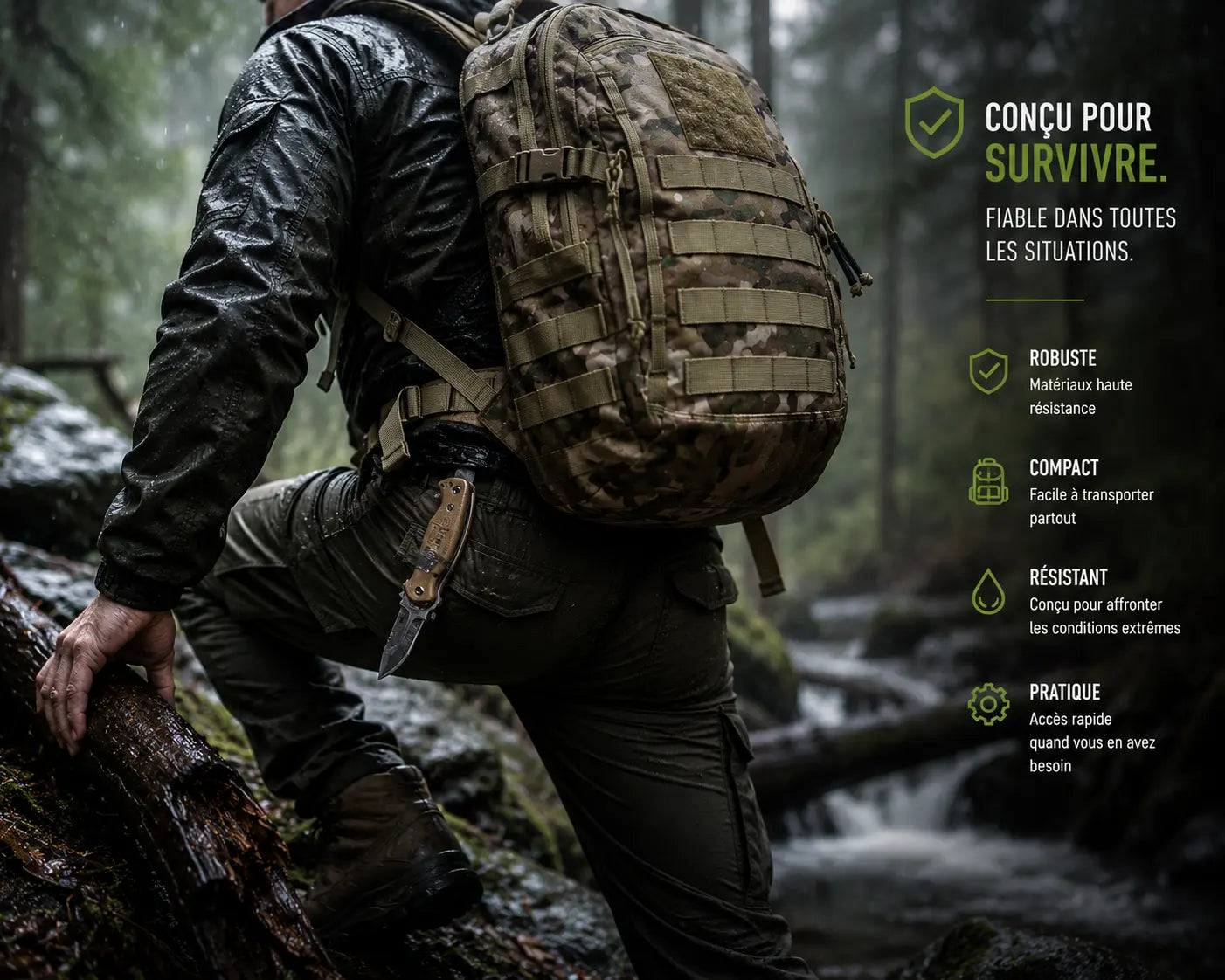 Sac à Dos de Chasse Compact – Robuste, Léger et Pratique
