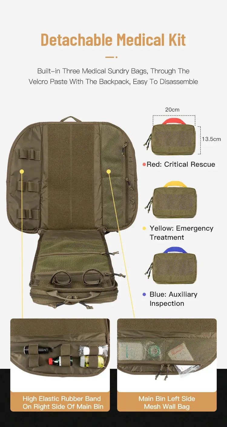 Sac à dos tactique multi-Poches médical - Survie Shop