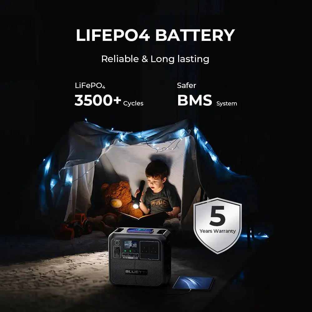 Station de Stockage Électrique Portable BLUETTI AC180 - 1152Wh, Onde Sinusoïdale Pure, 5 Ans Garantie - Survie Shop