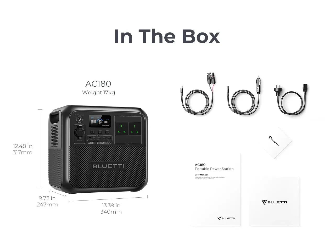 Station de Stockage Électrique Portable BLUETTI AC180 - 1152Wh, Onde Sinusoïdale Pure, 5 Ans Garantie - Survie Shop