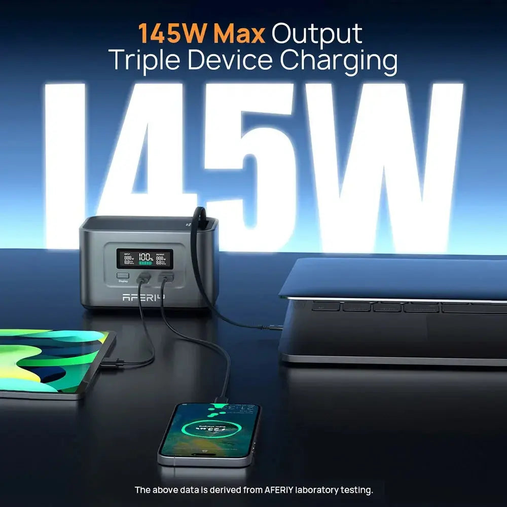 AFERIY Nano100 Centrale Électrique Portable 99,2Wh – Charge Rapide 100W USB-C, Batterie LiFePO4 3000 Cycles, Format Avion, Power Station Compacte