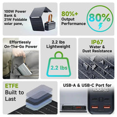 ALLPOWERS PB100 – Power Bank 100W + Panneau Solaire 21W - Survie Shop