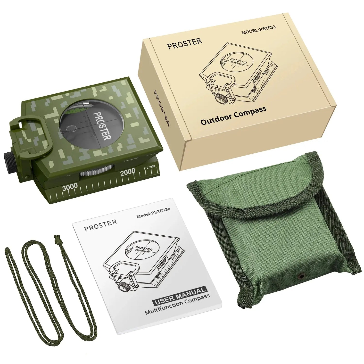 Boussole Militaire de Survie et Trekking Luminescente - Survie Shop