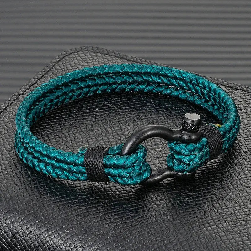 Bracelet Cordage Acier Inoxydable  Boucle  - Élégant Unisexe