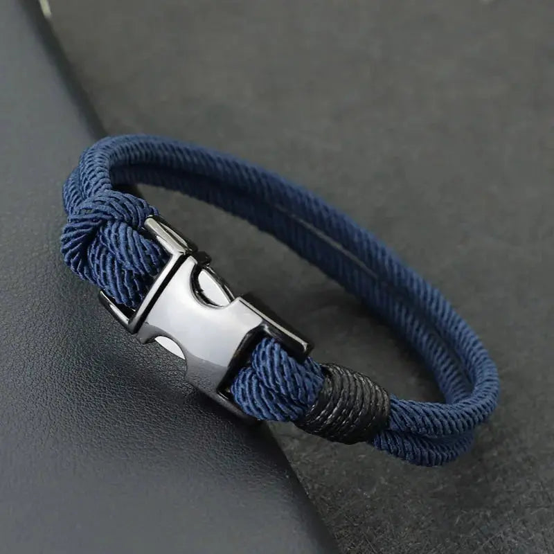 Bracelet Double Couche pour Hommes en Nylon et Alliage de Zinc - Survie Shop