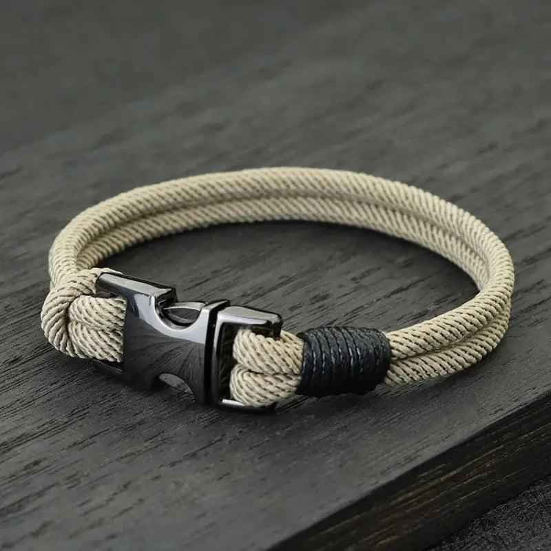 Bracelet Double Couche pour Hommes en Nylon et Alliage de Zinc - Survie Shop