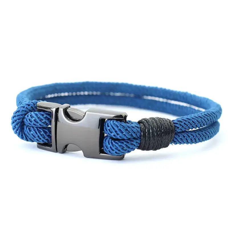 Bracelet Double Couche pour Hommes en Nylon et Alliage de Zinc