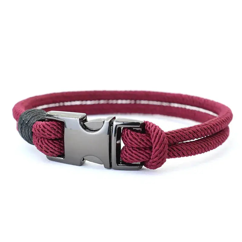 Bracelet Double Couche pour Hommes en Nylon et Alliage de Zinc