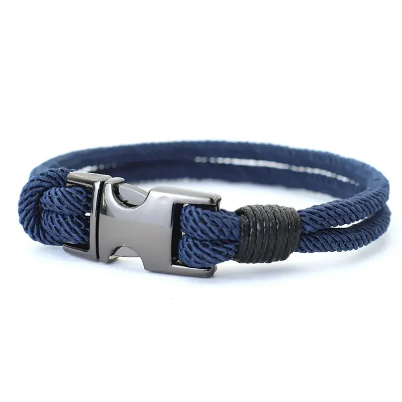 Bracelet Double Couche pour Hommes en Nylon et Alliage de Zinc