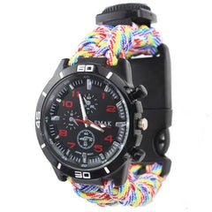 Bracelet Paracorde  Montre - Arc en Ciel - Survie Shop