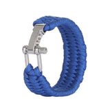 Paracord Wristband<br> with Shackle - Blue