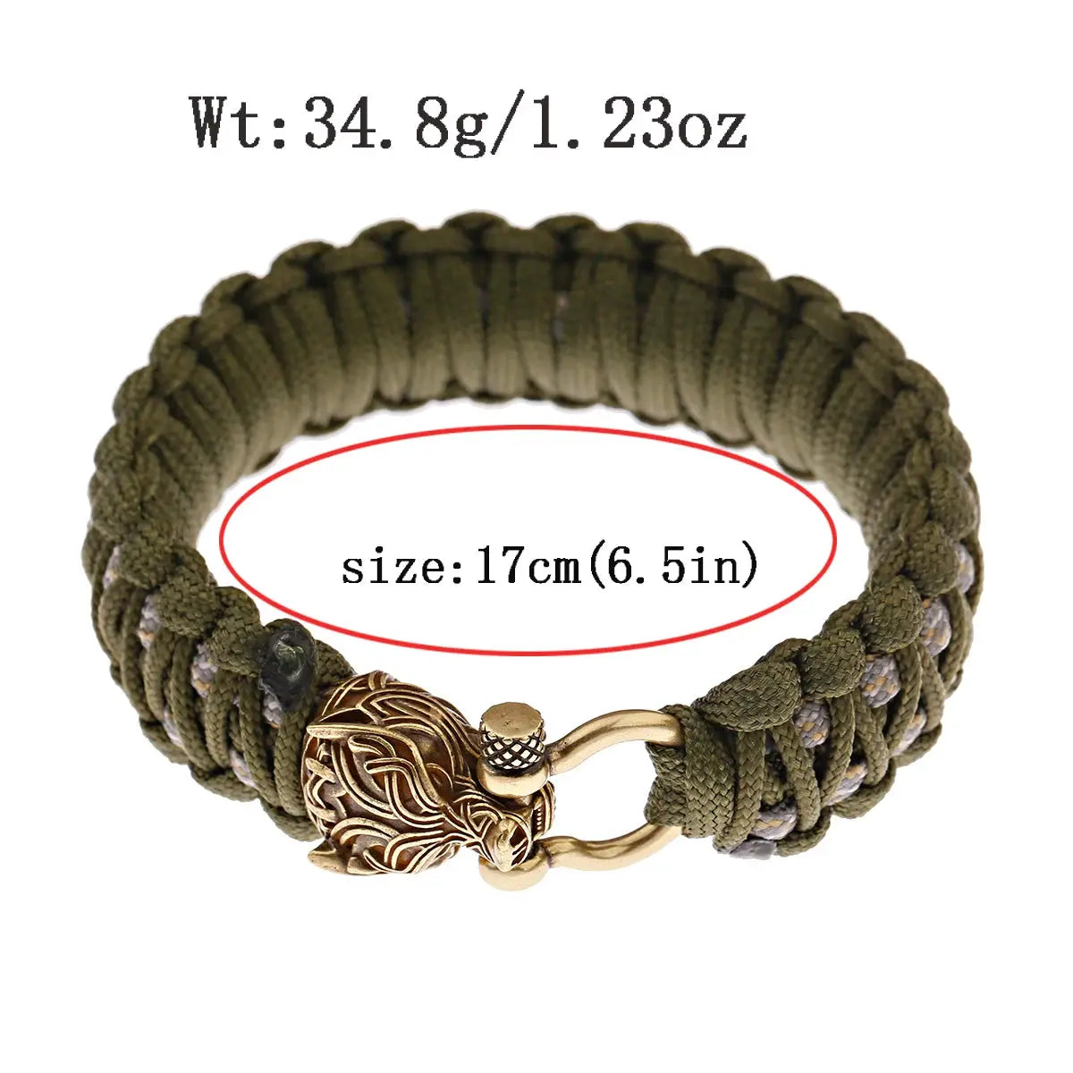 Bracelet Paracorde avec tête de dragon en cuivre vintage - Survie Shop