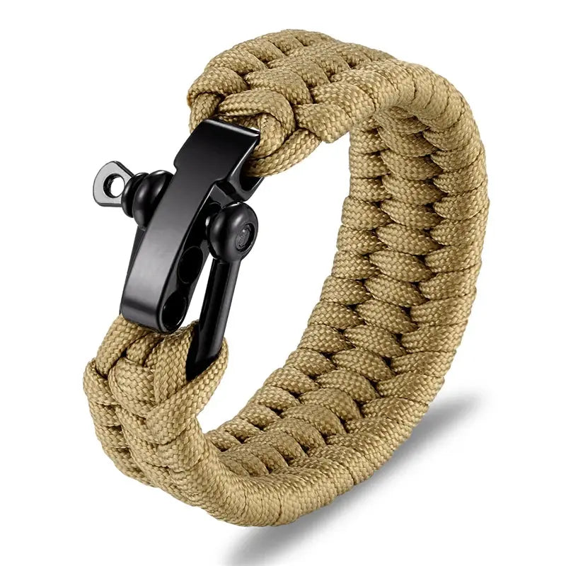 Bracelet de Survie Paracorde Ajustable en Acier Inoxydable